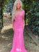 Sexy V-neck Halter Lace Mermaid Long Prom Dress Ideas, Evening Party Dresses,WGP1143