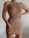 Sparkly Gray Off-shoulder Halter Popular Cheap Short Homecoming Dresses, EPT192