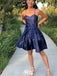 Elegant Spaghetti Strap A-line Short Mini Homecoming Dress,EPT427