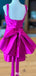 Elegant Spaghetti Strap Square Sheath Short Mini Homecoming Dress,EPT428