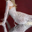 Elegant White Lace Long Sleeve Mermaid Long Prom Dress Ideas, Evening Party Dresses  , WGP1907
