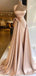 Elegant Pink One-Shoulder A-Line Long Prom Dress Ideas, Evening Party Dresses,WGP1611