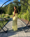 Unique Yellow High Neck Mermaid  Long Prom Dress Ideas, Evening Party Dresses,WGP1804