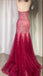 Sparkly Red Sweetheart Mermaid Long Prom Dress Ideas, Evening Party Dresses, WGP2021