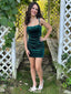 Sexy Green Spaghetti Strap&nbsp;Mermaid Long Sleeve Popular Cheap Short Homecoming Dresses, EPT249