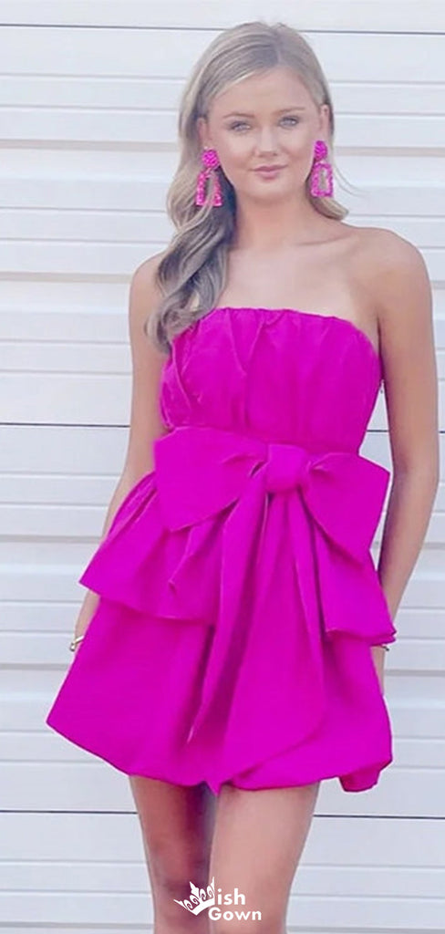 Elegant Strapless A-line Short Mini Homecoming Dress,EPT442