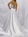 Simple White&nbsp;Spaghetti Strap A-Line V-Neck Long Sleeveless Long Party Prom Dresses,Evening Dress Online, WGP725