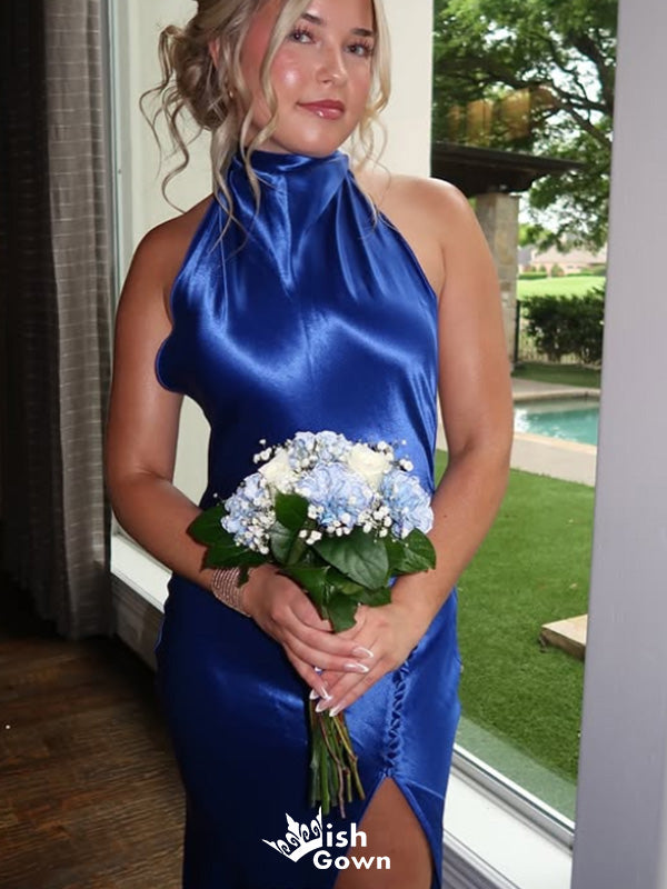 Elegant Halter Mermaid Long Prom Dress Ideas, Evening Party Dresses,WGP1613