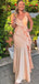 Casual Spaghetti Strap V-neck Mermaid Long Prom Dress Ideas, Evening Party Dresses,WGP1657