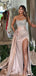 Sexy Pink Sweetheart Sleeveless Mermaid Side Slit Long Prom Dress Ideas, Evening Party Dresses , WGP1902