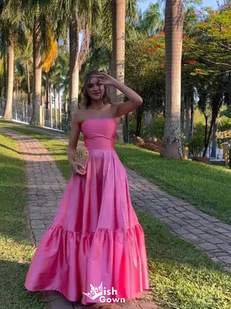 Elegant Pink Sweetheart A-Line Long Prom Dress Ideas, Evening Party Dresses,WGP1768