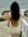 Sexy White Mermaid Scoop Backless Long Sleeveless Long Party Prom Dresses,Evening Dress Online, WGP755