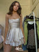 Sexy Gray Spaghetti Strap Cowl Ball Gown Popular Cheap Short Homecoming Dresses, EPT276