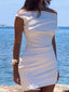 Casual Off-shoulder Sheath Short Mini Homecoming Dress,EPT546