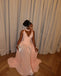 Popular Pink V-Neck A-Line Long Prom Dress Ideas, Evening Party Dresses,WGP1807
