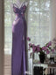 Shiny Purple Spaghetti Strap Sleeveless Mermaid Long Prom Dress Ideas, Evening Party Dresses, WGP1903