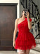 Casual One-shoulder A-line Short Mini Homecoming Dress,EPT567