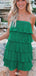 Casual Spaghetti Strap A-line Short Mini Homecoming Dress,EPT571