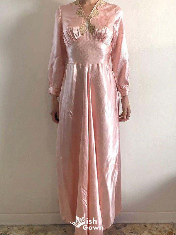 Casual Long Sleeves A-line Long Prom Dress Ideas, Evening Party Dresses,WGP1779