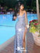 Shiny Spaghetti Strap V-neck Long Prom Dress Ideas, Evening Party Dresses,WGP1852