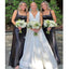 Charming Black Mermaid Spaghetti Straps Square Sleeveless Popular Cheap Maxi Long Wedding Guest Bridesmaid Dresses,WGM314