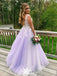 Gorgeous A-Line V Neck Spaghetti Straps Applique Lace Maxi Long Party Prom Gowns,Evening Dresses,WGP396