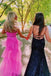 Elegant Light Pink A-Line Spaghetti Straps Square Cheap Maxi Long Party Prom Gowns,Evening Dresses,WGP447