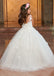 Floral Tulle Round Neck Sleeveless Applique Little Long Flower Girl Dresses, Wedding Flower Girl Dresses, FGD031