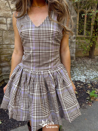 Unique V-Neck A-Line Sleeveless Short Homecoming Dresses For Birthday Party, EPT700