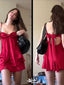 Unique Red Spaghetti Strap A-Line Short Homecoming Dresses For Birthday Party, EPT710