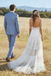 Elegant  A-Line Lace Wedding Dress V-Neck Spaghetti Strap Backless Bridal Gown,WDH191
