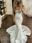 Sexy White Sweetheart Mermaid Long Wedding Dresses With Sweep Trailing ,WDH173
