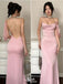 Elegant Pink Spahetti Strap Mermaid Long Prom Dress Ideas, Evening Party Dresses ,WGP1874