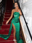 Gorgeous Green Sweetheart Mermaid Side Slit Long Prom Dress Ideas, Evening Party Dresses,WGP1860