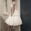 New Arrival lace with short sleeve knee-length elegant casual homecoming prom gown dresses, BD00149