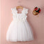 Cute V Neck Tulle Ivory Mini Flower Girl Dresses, Weding Cheap Little Girl Dresses, FGS019 - Wish Gown