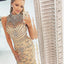 Goegeous Beaded High Neck Unique Mermaid Sexy Shinning Luxury Long Prom Dresses, WG279 - Wish Gown