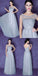 Tulle Scoop Gray Beautiful Cheap Bridesmaid Party Evening Long Prom Dress, PD0183