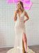 Sparkly Sequins Deep V-neck Backless Sexy Mermaid Evening Gowns Prom Dresses, WGP210