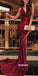 Sexy V-neck Side Split Sequins Long Prom Dresses PG1213