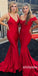 Red Mermaid Mismatched Wedding Bridesmaids Long Prom Dresses, MD1102