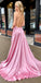 V-neck  Spaghetti Strap Charming Split Front  Long Prom Dresses PG1177