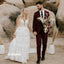 Elegant V-neck Princess Long Wedding Dress WDH055