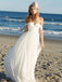 Off the Shoulder Sweetheart Chiffon Simple Long Beach Wedding Dresses, STZ312